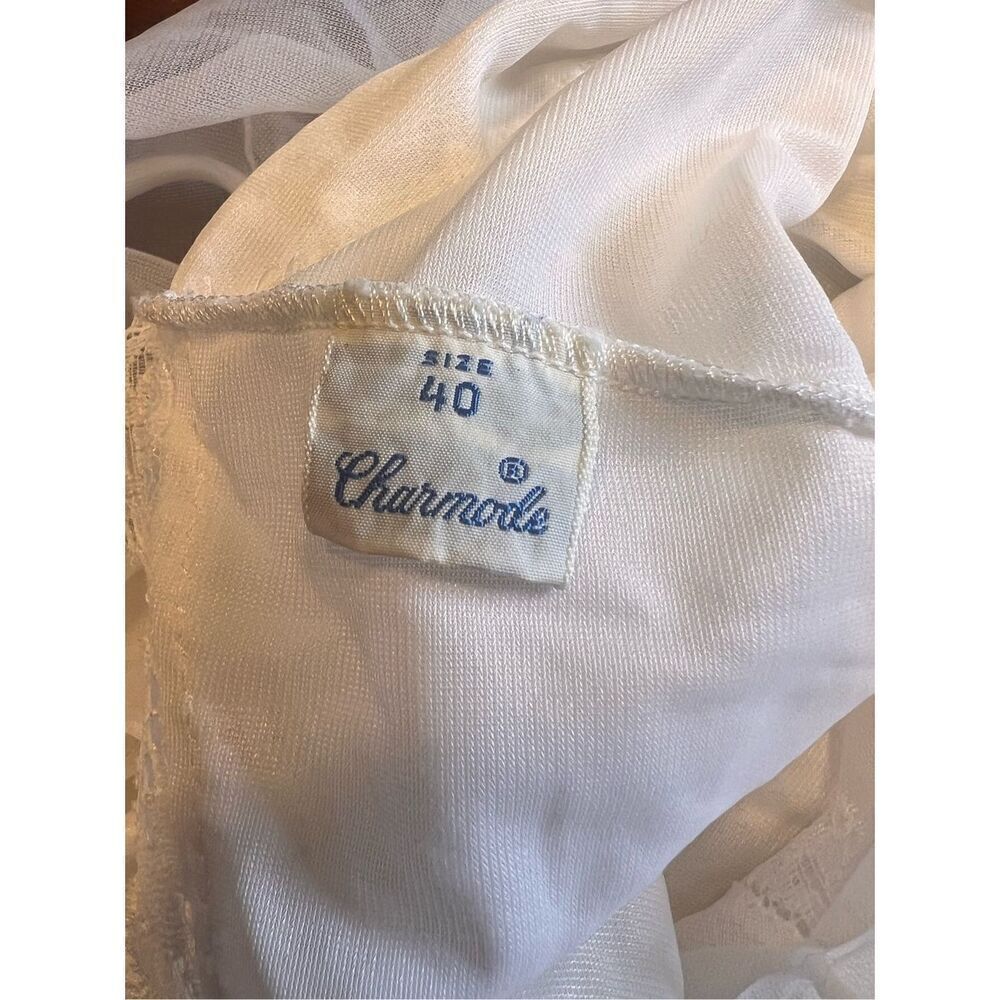 Vintage 50s Charmode Nightgown White Size 40 Lace Bridal Honeymoon Lingerie - Picture 5 of 5